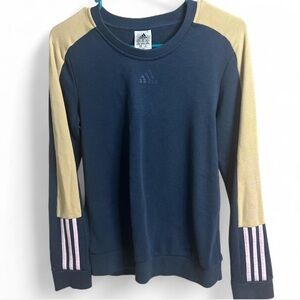 Adidas Dark Blue Crewneck Sweatshirt with tan and pink detail